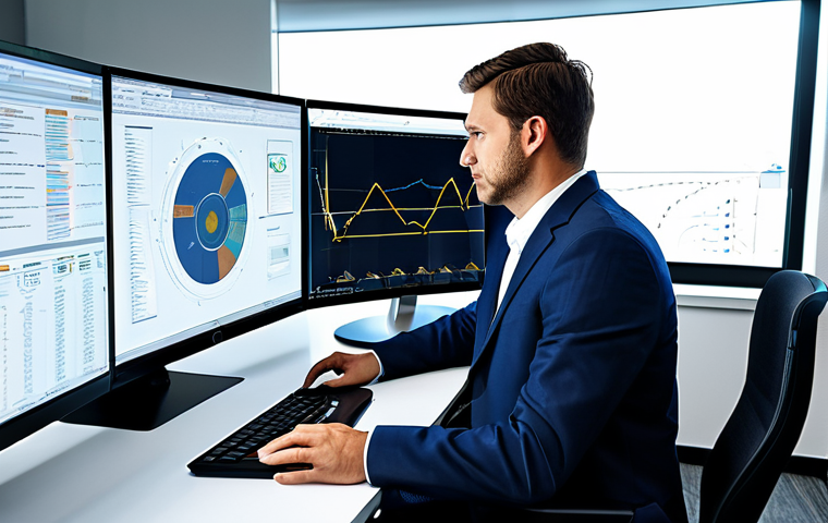 A highly skilled professional civil engineer, fully clothed in a modest business suit, is seated at a sleek, modern desk in a sophisticated, well-lit engineering office. On a large, futuristic monitor, a complex 3D BIM (Building Information Modeling) model is prominently displayed, integrated with dynamic data analytics visualizations. The engineer is deeply focused on the screen, demonstrating expertise in digital construction, artificial intelligence applications, and data-driven decision-making, conveying innovation and high market value. The scene is captured with perfect anatomy, correct proportions, natural pose, well-formed hands, proper finger count, and natural body proportions, ensuring a high-quality, professional image. safe for work, appropriate content, fully clothed, professional dress, family-friendly.
