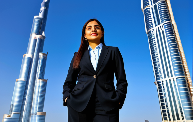 **

"A professional female civil engineer in a fully clothed, modest business suit, standing confidently in front of the Burj Khalifa in Dubai, UAE. The background shows a clear blue sky and modern architecture. Safe for work, appropriate content, perfect anatomy, natural proportions, professional photography, high quality."

**