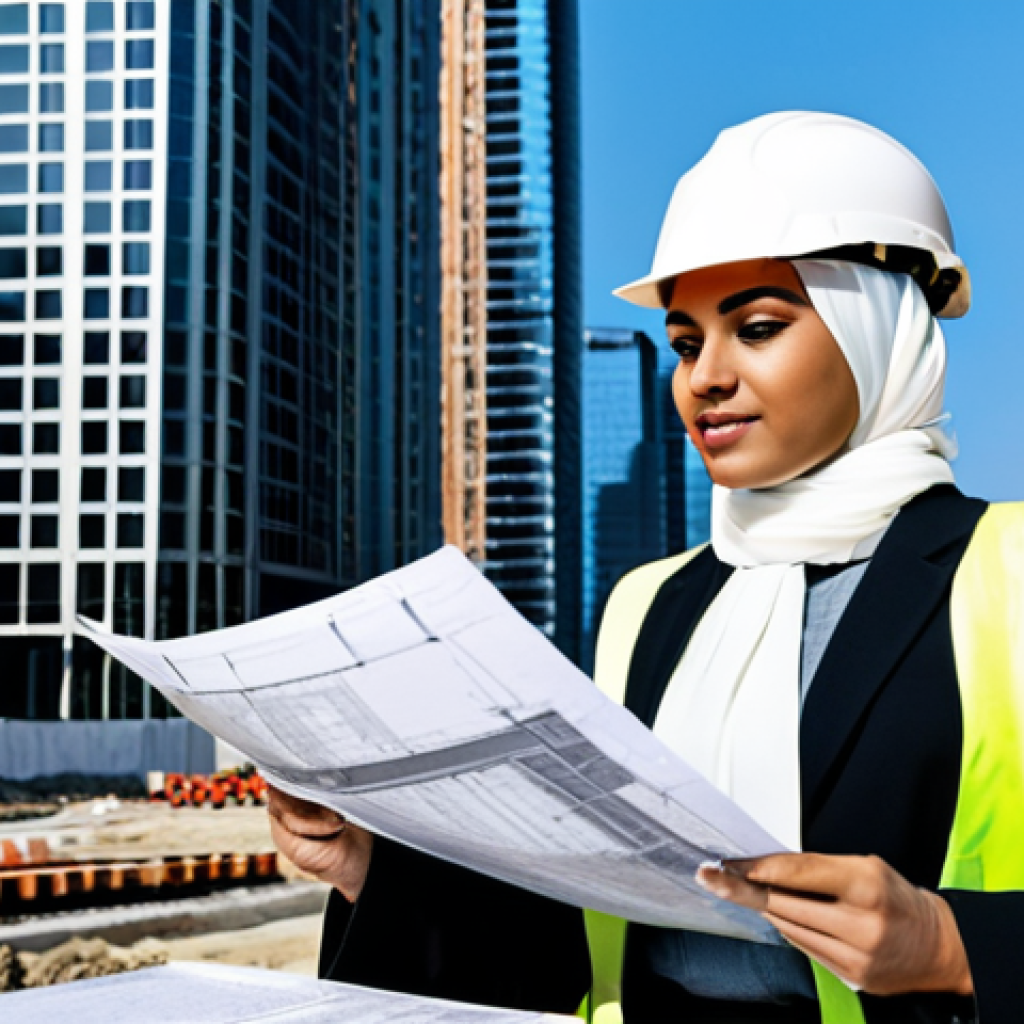 토목공학에서 측량 기술 활용 - **

"A female civil engineer, fully clothed in professional attire including a hijab, reviewing blue...