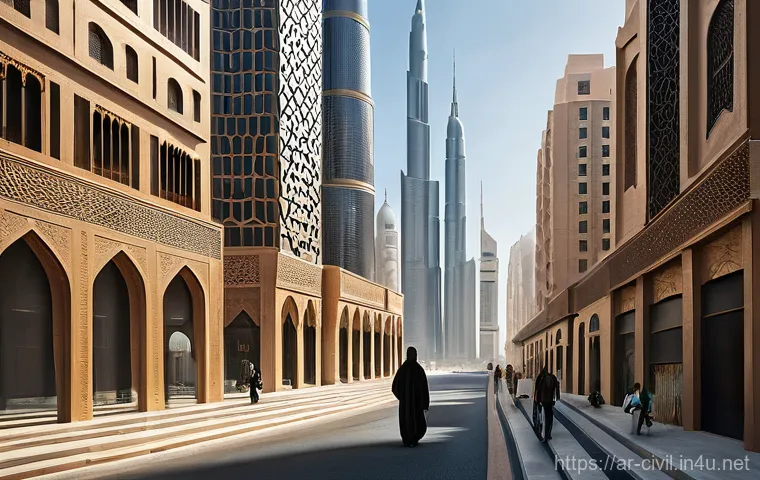 토목공학에서 토질시험의 중요성 - **A majestic and futuristic cityscape in a prominent Arab nation**, showcasing towering skyscrapers ...